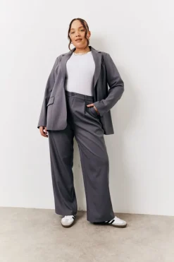 Charcoal Elastic Waist Back Trouser