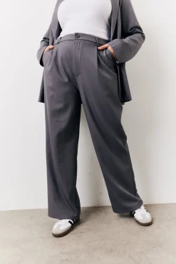 Charcoal Elastic Waist Back Trouser