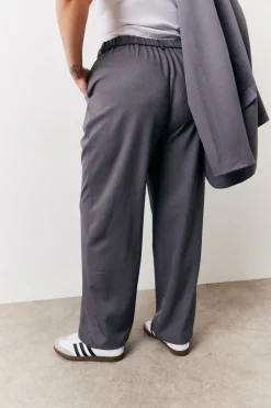 Charcoal Elastic Waist Back Trouser