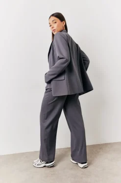 Charcoal Elastic Waist Back Trouser