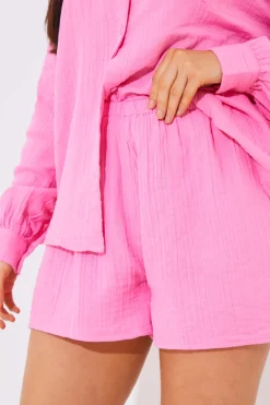 Cheesecloth Elasticated Waist Co-Ord Short