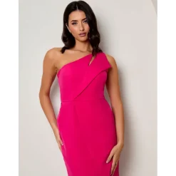 Chi Chi London One Shoulder Cut Out Mini Dress in Pink