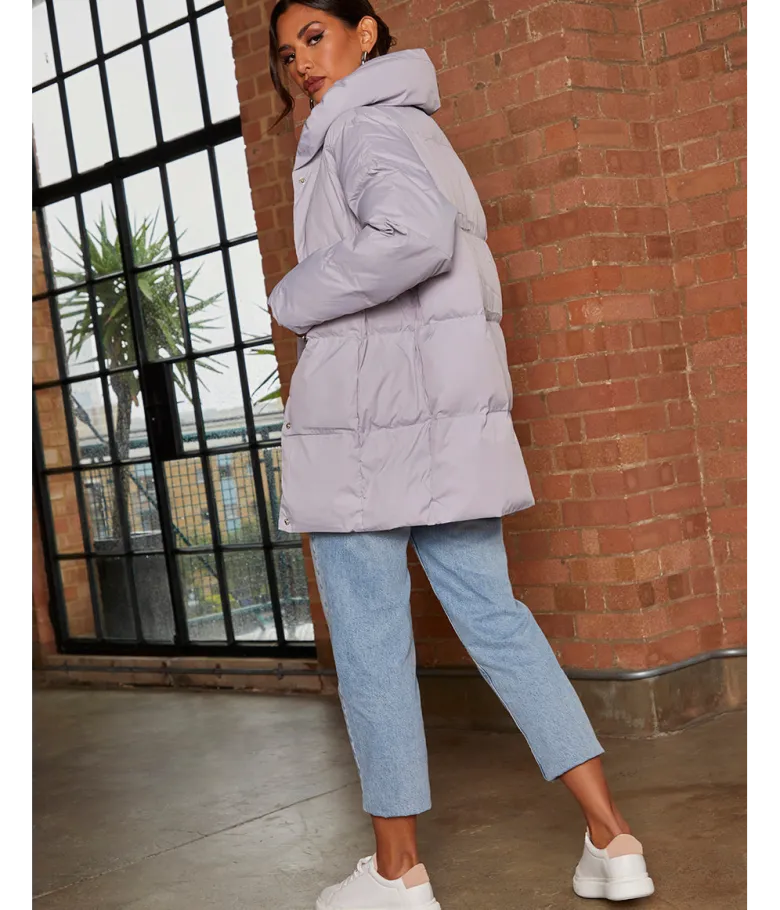 Chi Chi London Padded Puffer Coat in Grey