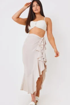 Chiffon Frill Detail Wrap Sarong