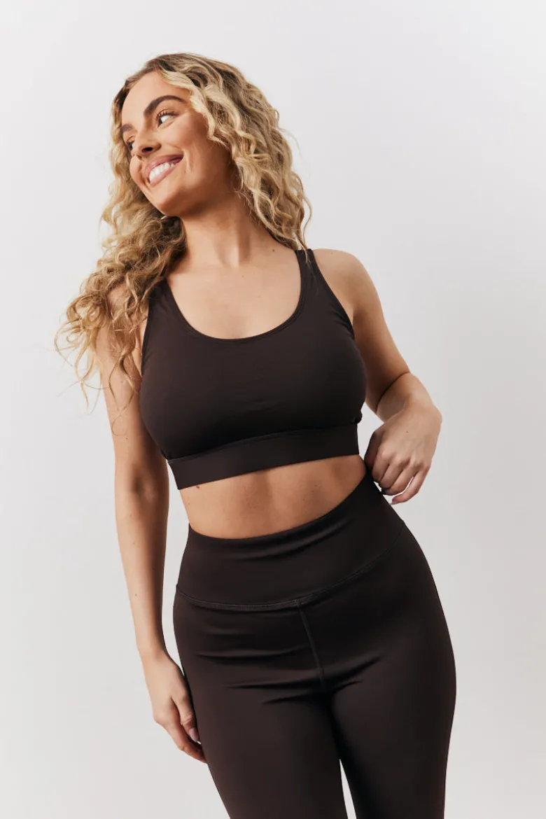 Chocolate Adjustable Sports Co-Ord Bra