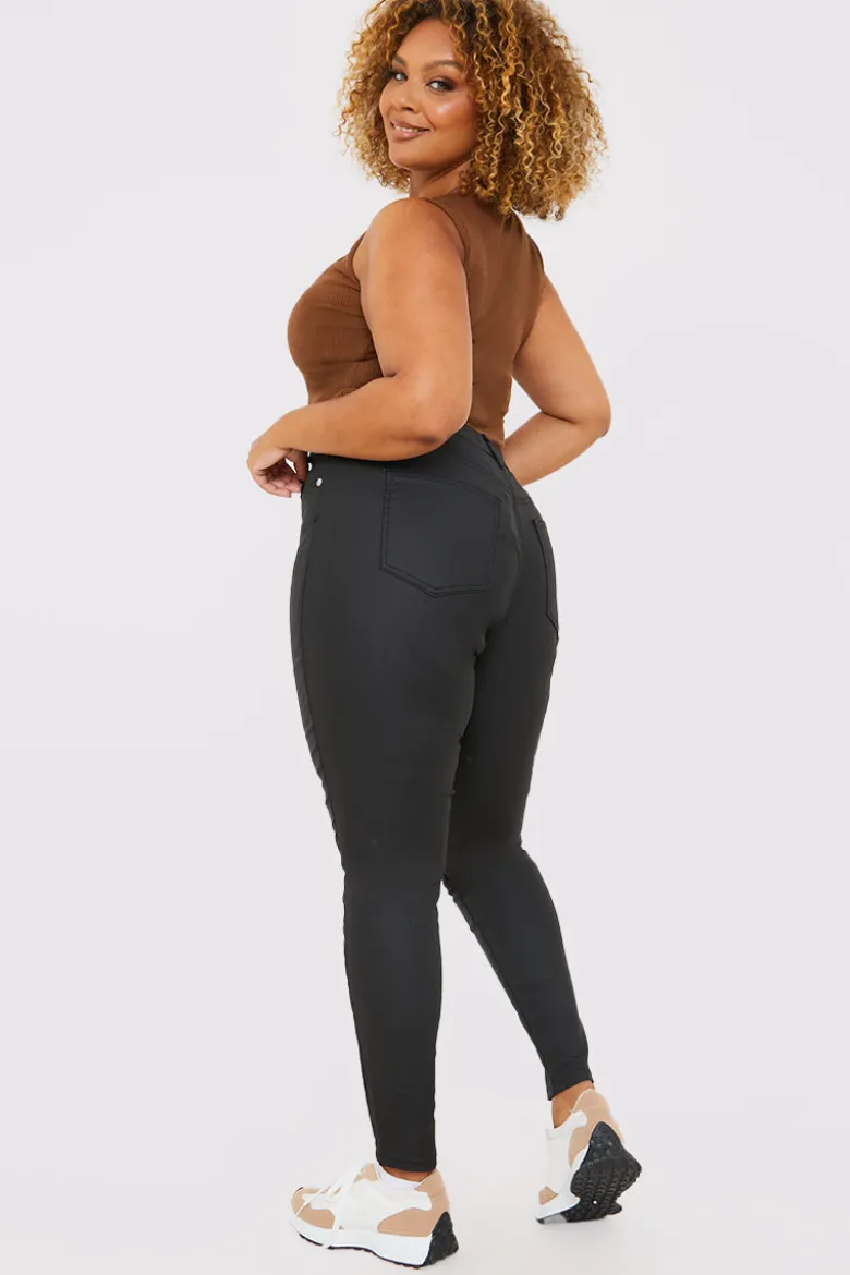 Coated High Waisted Jeans