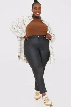 Coated High Waisted Jeans