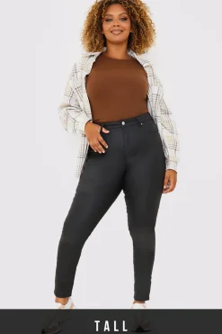 Coated High Waisted Jeans