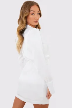 Collar Button Mini Dress