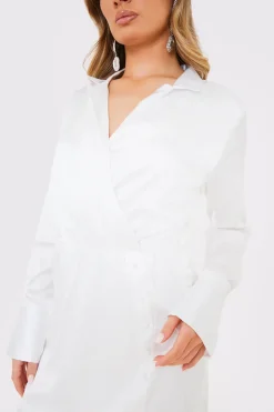Collar Button Mini Dress
