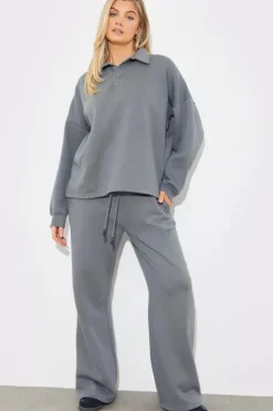 Collared Button Up Jersey Sweatshirt