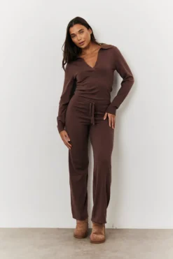 Collared Knit Jumpsuit