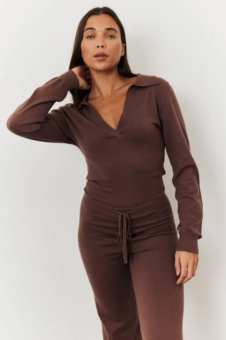 Collared Knit Jumpsuit
