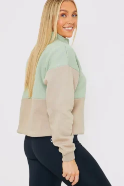 Colourblock Half Zip Sweatshirt