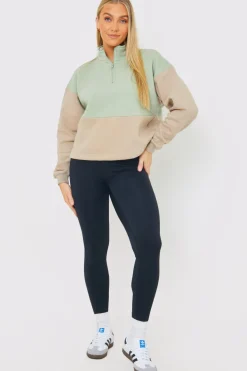 Colourblock Half Zip Sweatshirt