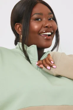 Colourblock Half Zip Sweatshirt