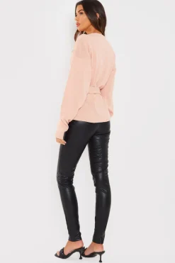 Contour' Leather Look Leggings