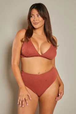 Contour Rib High Leg High Waisted Bikini Bottoms