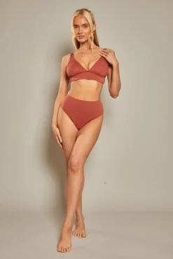 Contour Rib High Leg High Waisted Bikini Bottoms