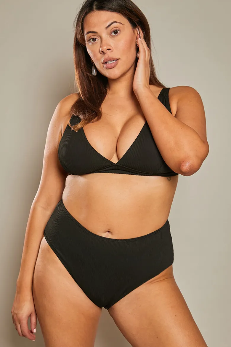 Contour Rib High Waist High Leg Bikini Bottom