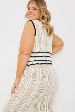 Contrast Binding Crochet Co-ord Top
