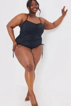 Control Ruched Tie Side Swimsuit