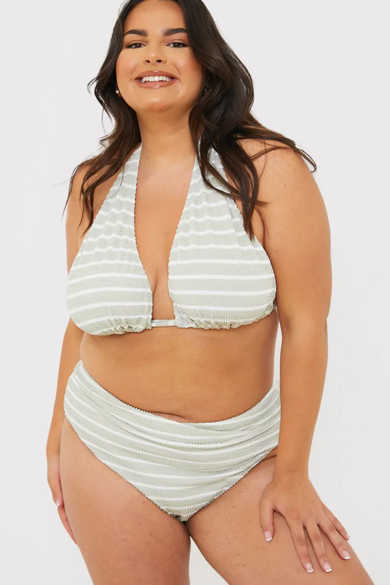 Control Stripe Boomerang Bikini Bottoms