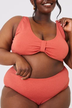 Control Textured High Waist Bikini Bottoms