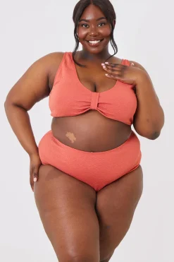 Control Textured High Waist Bikini Bottoms