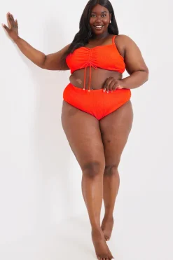 Control Textured High Waist Bikini Bottom