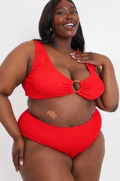 Control Textured High Waist Bikini Bottoms