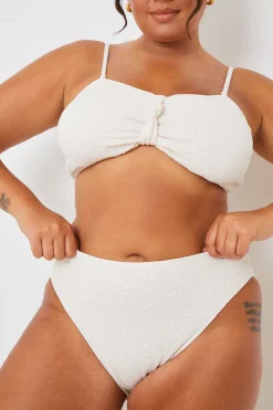 Control Textured High Waist Bikini Bottoms