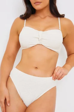 Control Textured High Waist Bikini Bottoms