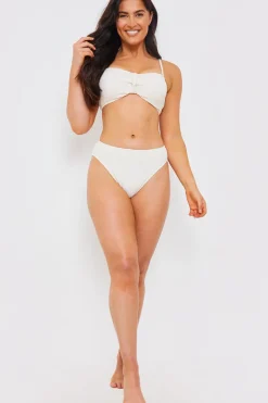 Control Textured High Waist Bikini Bottoms