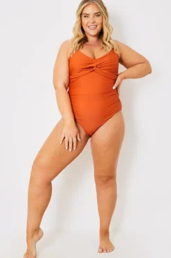 Control Twist Front Gold Bar Swimsuit