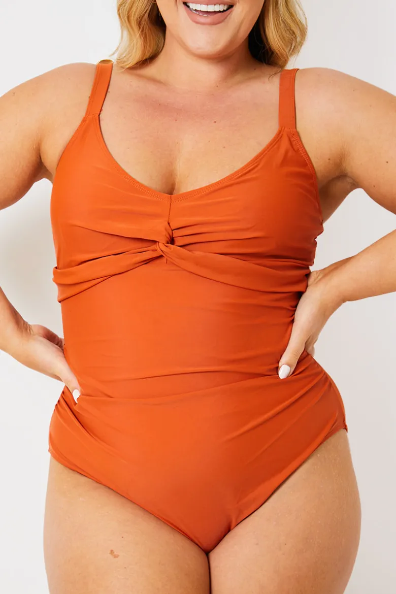 Control Twist Front Gold Bar Swimsuit