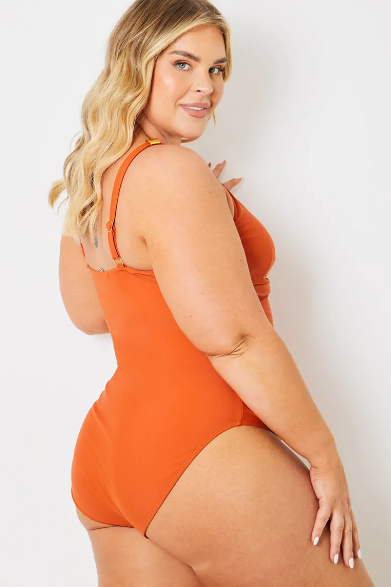 Control Twist Front Gold Bar Swimsuit