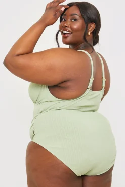 Control V-Neck Side Ruched Detail Swimsuit
