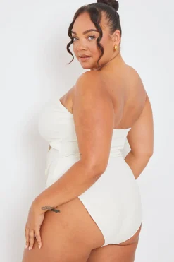 Corsage Detail Bandeau Swimsuit