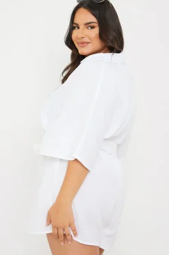 Cotton Relaxed Batwing Belted Playsuit