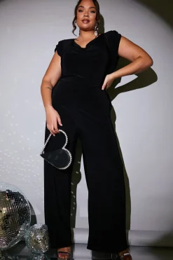 Cowl Neck Double Slinky Jumpsuit