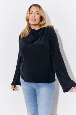 Cowl Neck Draped Blouse