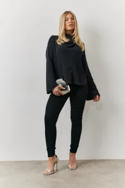 Cowl Neck Draped Blouse