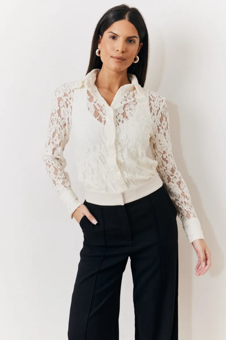 Cream Lace Shirt