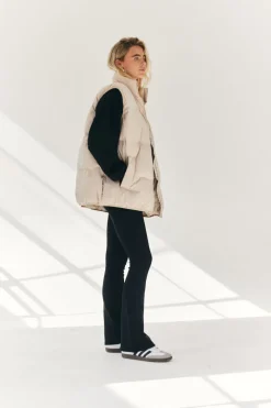 Cream Oversized Puffer Gilet
