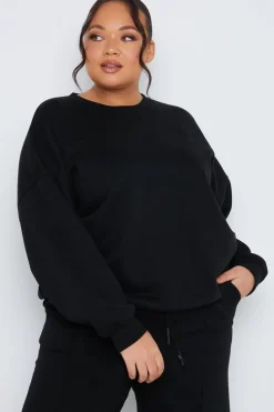 Crew Neck Fleecback Sweater