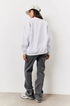 Crew Neck Fleeceback Sweater