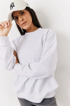 Crew Neck Fleeceback Sweater