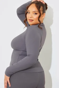 Crew Neck Long Sleeve Rib Top
