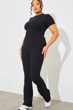 Crew Neck Short Sleeve Rib Top